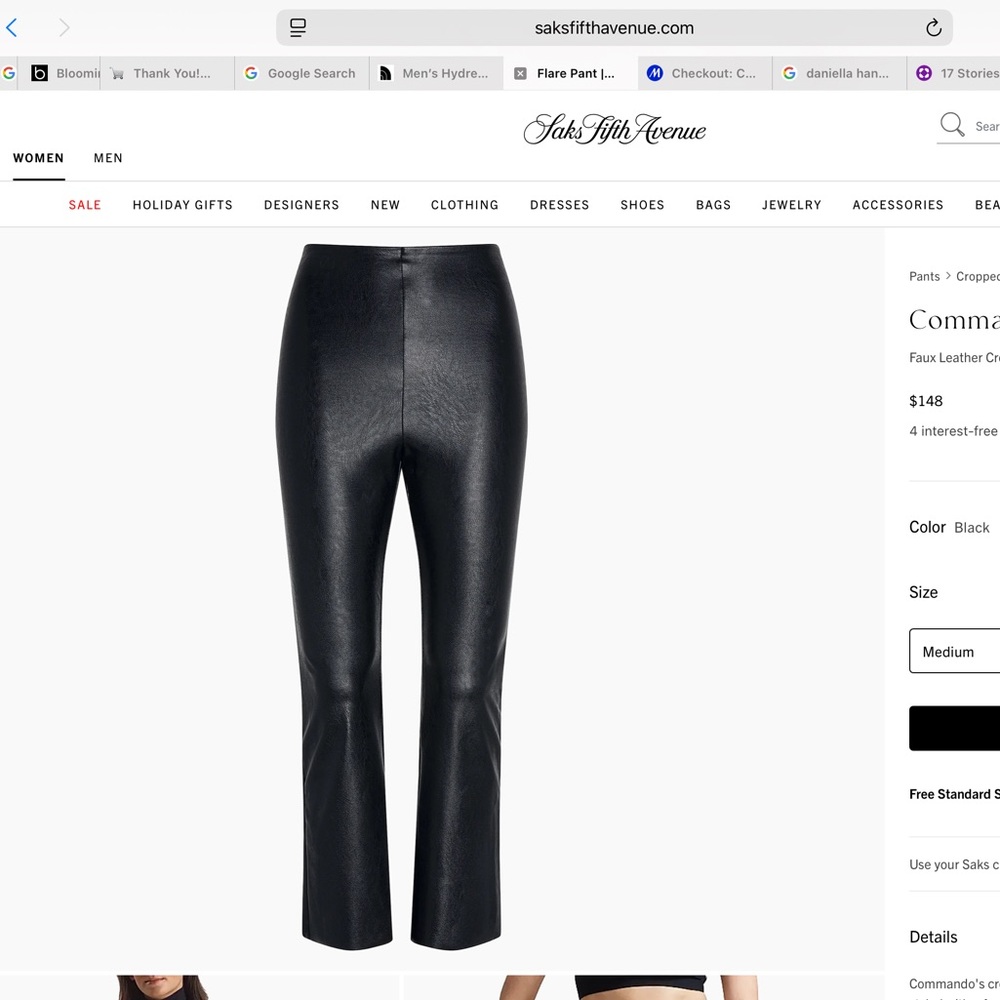 Commando Black Faux Leather Flare Pants